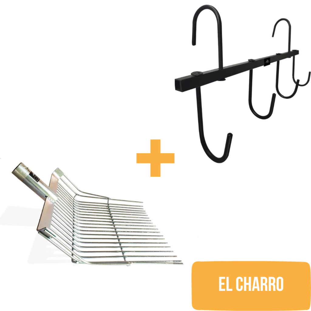 KIT CHARRO - Bieldo Galvanizado Grande + Perchero Multiusos